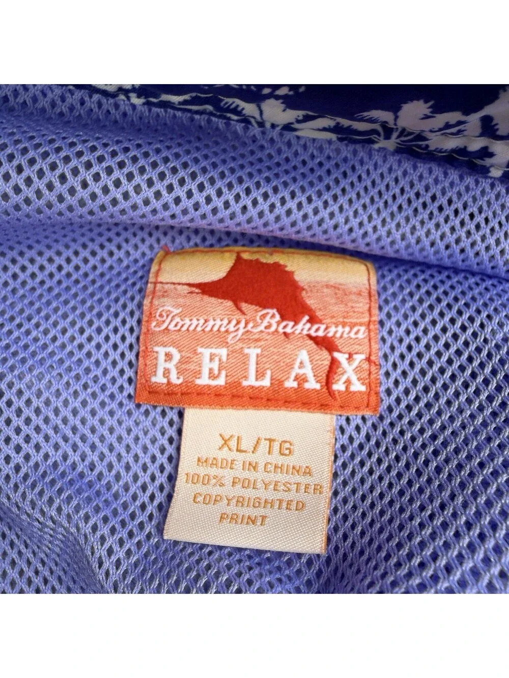 Tommy Bahama Relax Palm Trees Tropical Blue Swim Trunks Men's XL Lined